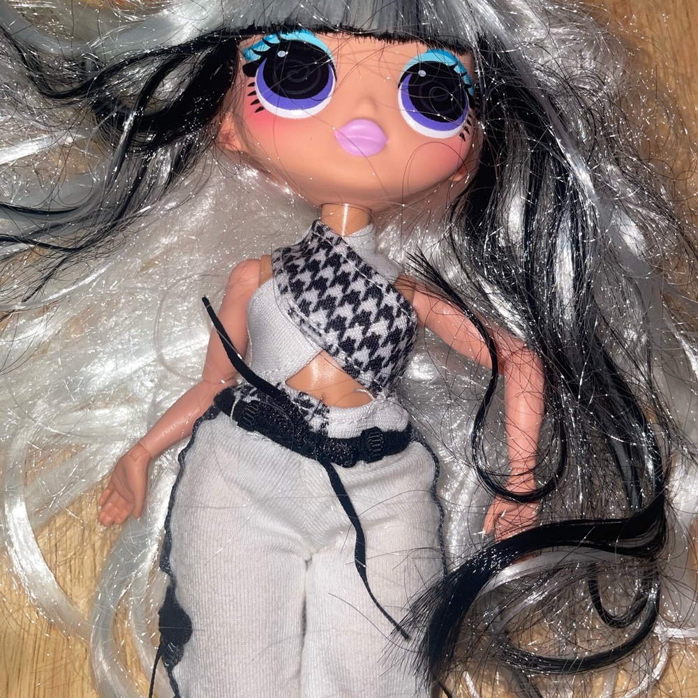 L.O.L. Surprise! Doll with Black & White Hair and Pink Lips